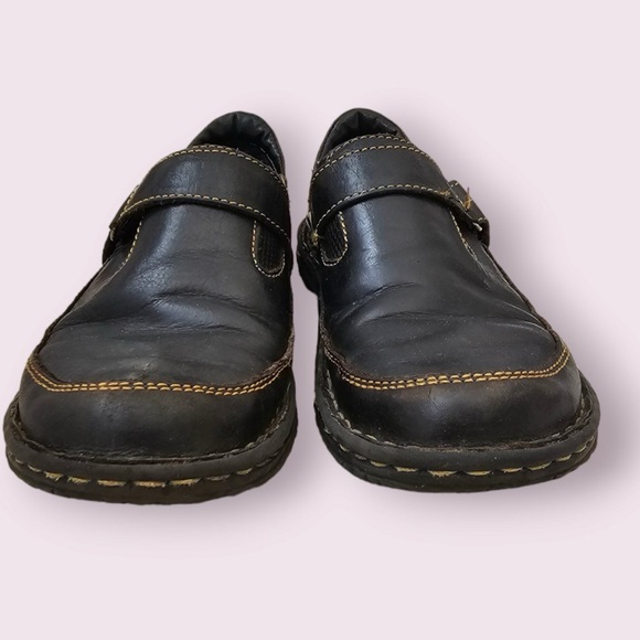 Born Clogs Honesty Size 7.5 Black Leather Slip On Round Toe Mule Shoes - Picture 4 of 10